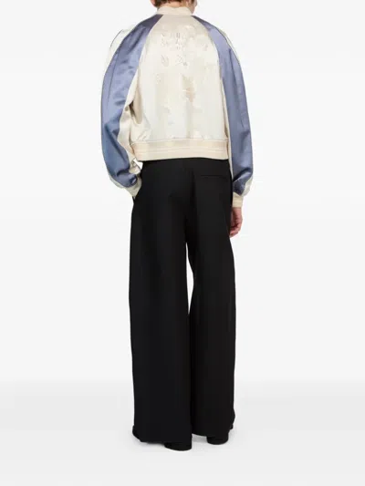 Acne Studios Logo-embroidered Bomber Jacket In Neutral