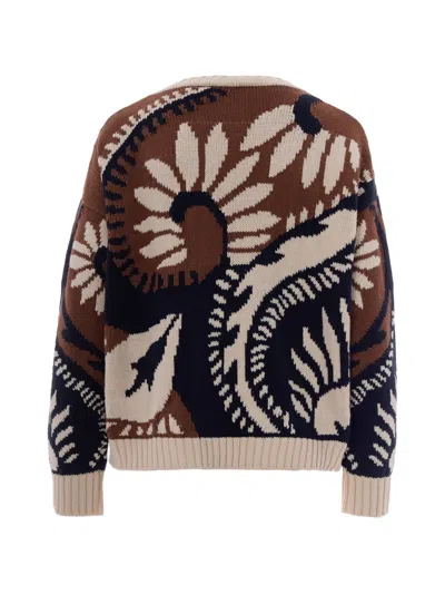 Weekend Max Mara Patterned-jacquard Sweater In Brown
