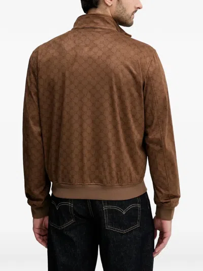 Joop Patterned Zip Jacket In Brown