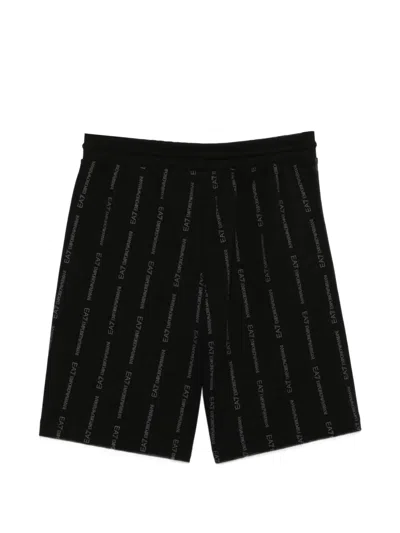 Ea7 Logo-print Shorts In Black