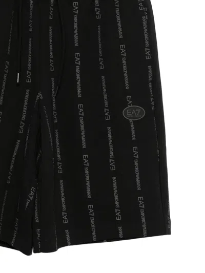 Ea7 Logo-print Shorts In Black