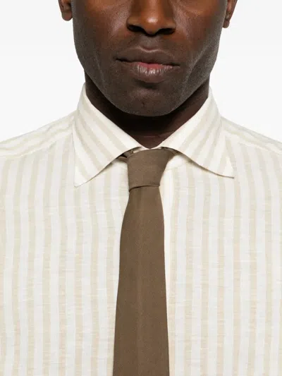 Eleventy Striped-pattern Shirt In Neutral