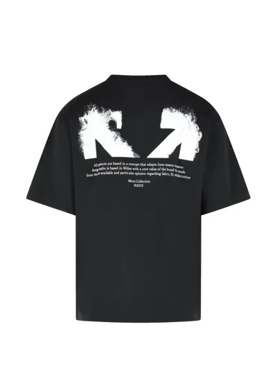 Off-white Slim Fit Scratch Arrow Graphic T-shirt In Black
