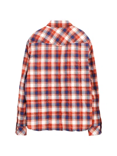 Moncler Grenoble Long Sleeved Check Patterned Jacket In Multi
