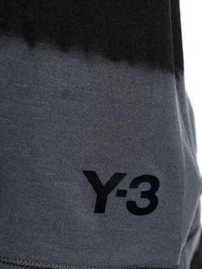 Y-3 Asymmetric Hem Short Sleeve Round Neck Top In Black