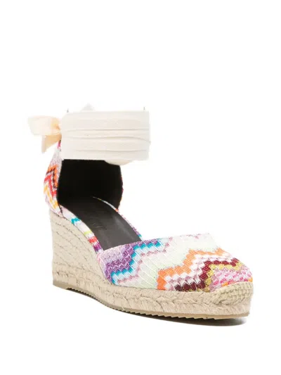Missoni Chevron-pattern Tie Espadrilles In Multi