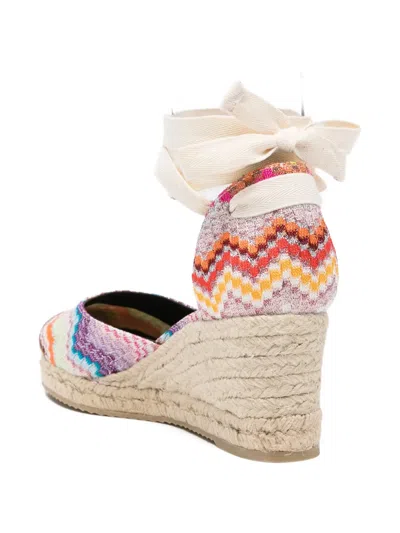 Missoni Chevron-pattern Tie Espadrilles In Multi