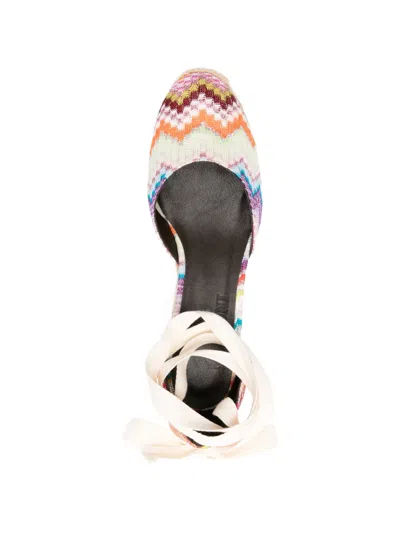 Missoni Chevron-pattern Tie Espadrilles In Multi