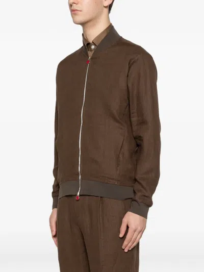 Kiton Zip Jacket In Brown