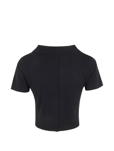 Thom Krom Cropped Seam Detail T-shirt In Black