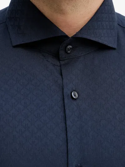 Joop Patterned Button-up Shirt In Blue