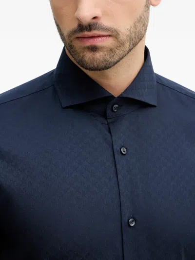 Joop Patterned Button-up Shirt In Blue