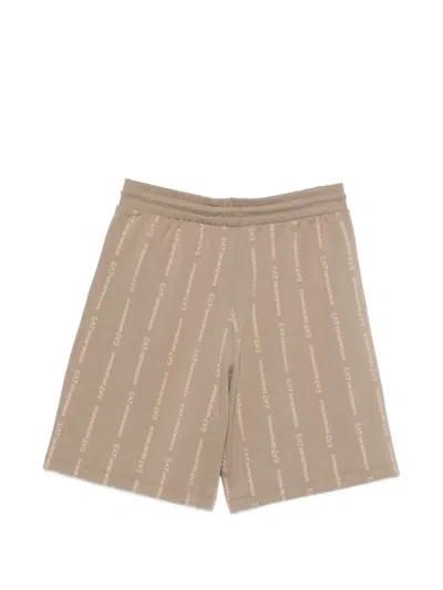 Ea7 Logo-print Shorts In Neutral