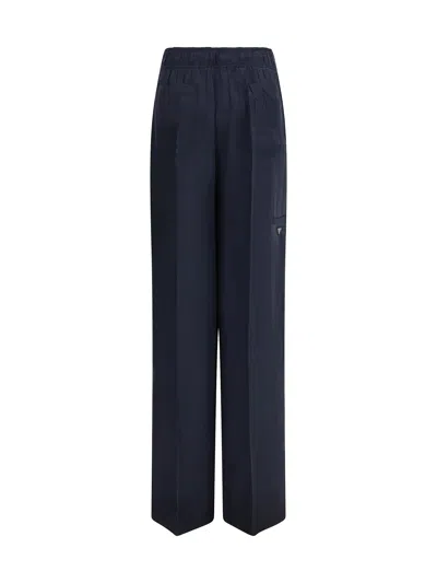 Prada Washed Silk Pants In Blue