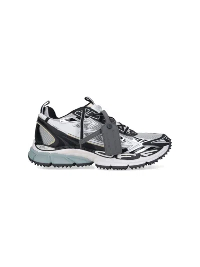 Off-white Sneakers With Detachable Zip Tie And Mesh In Multi