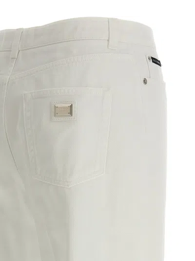 Dolce & Gabbana Women White Cotton Denim Flared Jeans In White