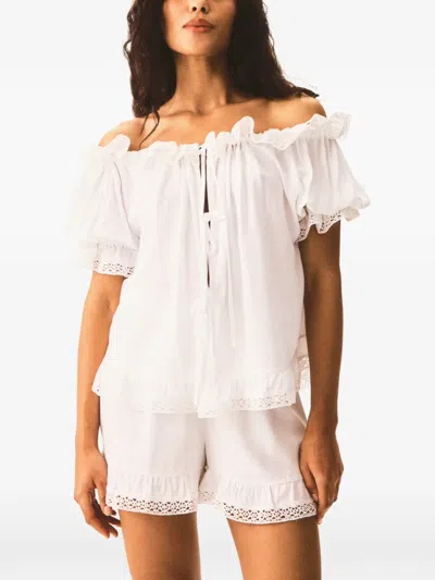 Sleeper Romantica Ruffled Lounge Set In White