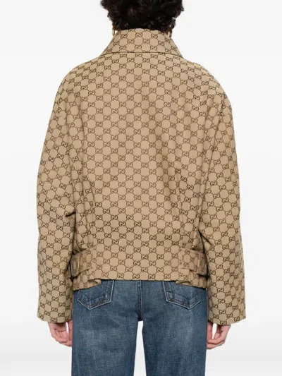 Gucci Jackets Adjustable Hem Buttoned Cuffs Front Pockets In Neutral