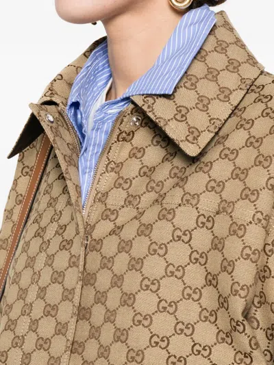 Gucci Jackets Adjustable Hem Buttoned Cuffs Front Pockets In Neutral