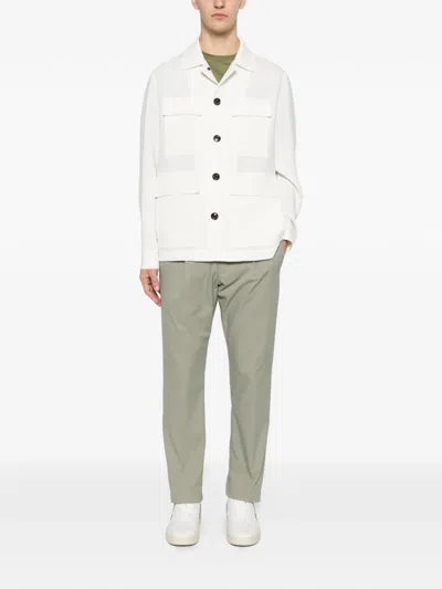 Montecore Buttoned Flap-pocket Overshirt In White
