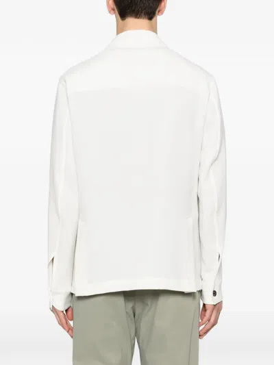 Montecore Buttoned Flap-pocket Overshirt In White