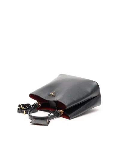 Prada Medium Saffiano Panier Bag In Black
