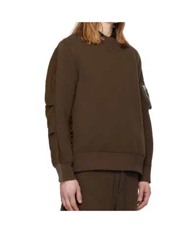 Sacai Brown Sponge Pullover Sweatshirt In Brown