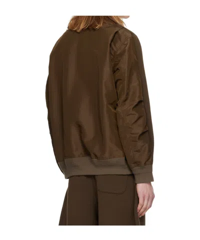 Sacai Brown Sponge Pullover Sweatshirt In Brown