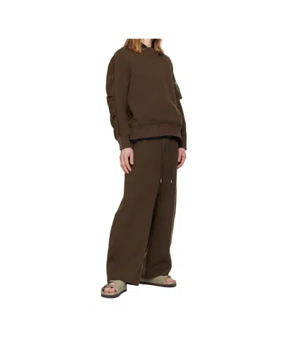 Sacai Brown Sponge Pullover Sweatshirt In Brown