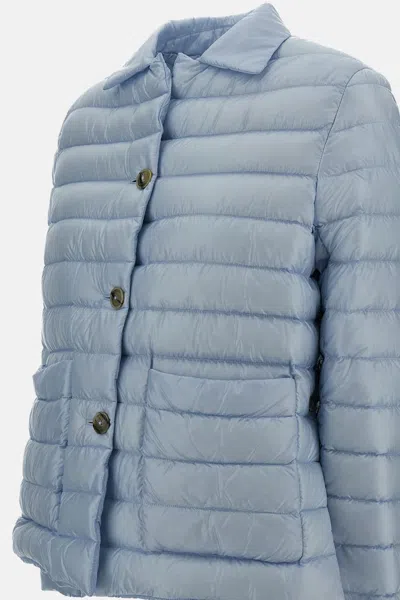 Herno Button-up Down Jacket In Blue