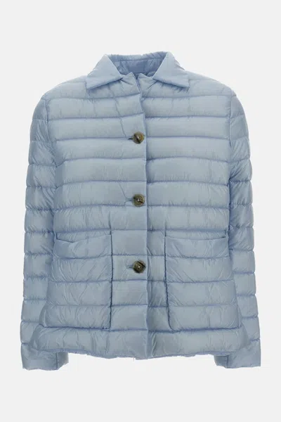 Herno Button-up Down Jacket In Blue
