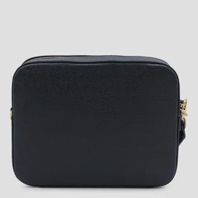 Thom Browne 4 Bar-patch Leather Camera Bag In Black