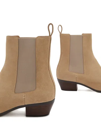 Odissi Almond Toe Pull-tab Boots In Brown