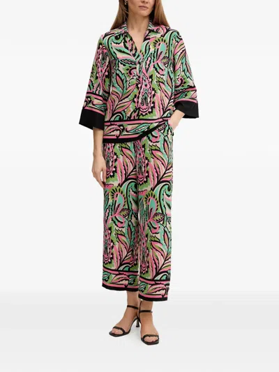 Joseph Ribkoff Patterned Three-quarter-sleeve Top In Multi