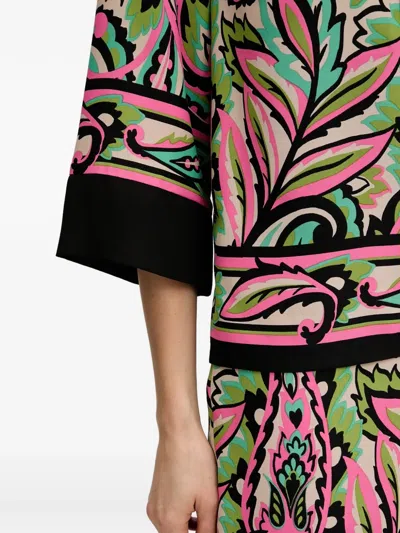 Joseph Ribkoff Patterned Three-quarter-sleeve Top In Multi