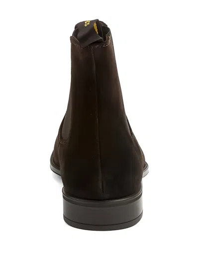 Doucal's Brown Suede Ankle Boot In Multi