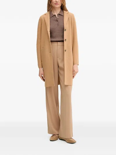 Ouí Notched-collar Button Coat In Neutral
