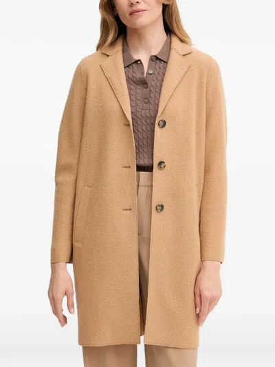 Ouí Notched-collar Button Coat In Neutral