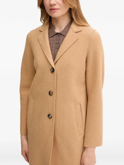 Ouí Notched-collar Button Coat In Neutral