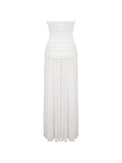 Retroféte Adele Strapless Maxi Dress In White