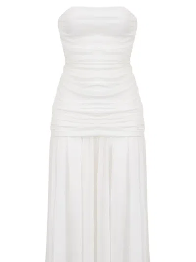 Retroféte Adele Strapless Maxi Dress In White