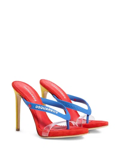 Dsquared2 Clear Strap Mule Sandals In Multi