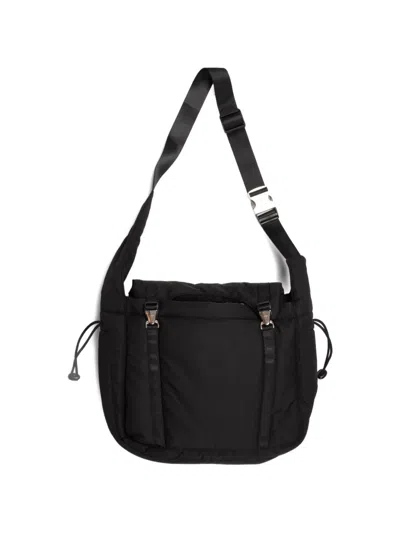 Arcs Flow Drawstring Messenger Bag In Black