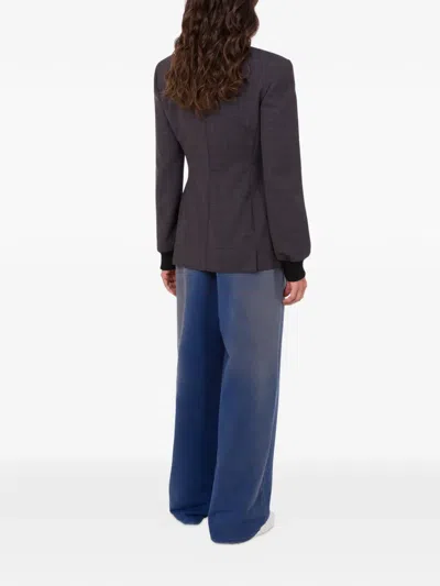 Moschino Checked-pattern Zip-up Coat In Multi