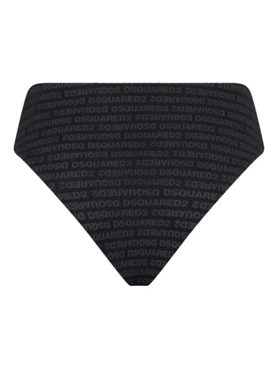 Dsquared2 Logo-print Bikini Bottom In Black