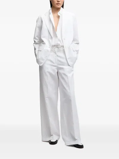 Aspesi Belt-loop Buttoned Trousers In White