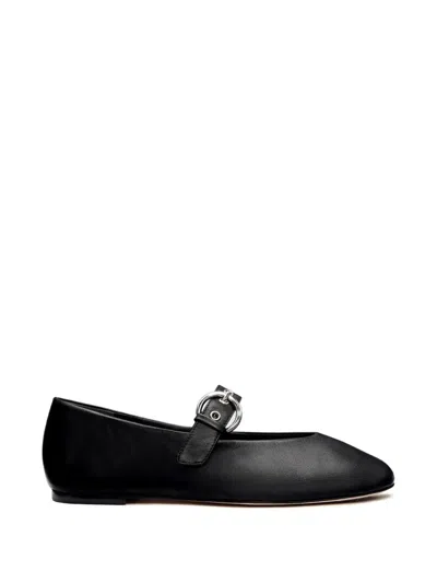 Reformation Bethany Adjustable-buckle Ballet Flat In Black