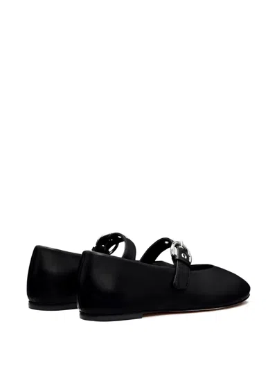 Reformation Bethany Adjustable-buckle Ballet Flat In Black