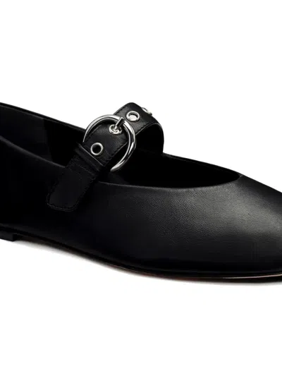 Reformation Bethany Adjustable-buckle Ballet Flat In Black