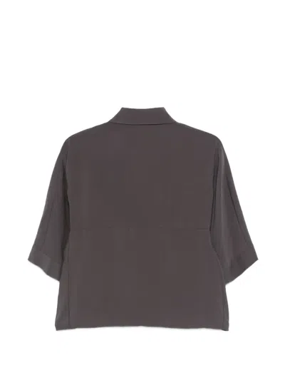 Alysi Dark Grey Relaxed Solid Shirt In Gray